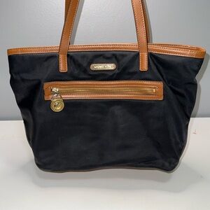 Michael Kors Black and Tan Tote Structured Design